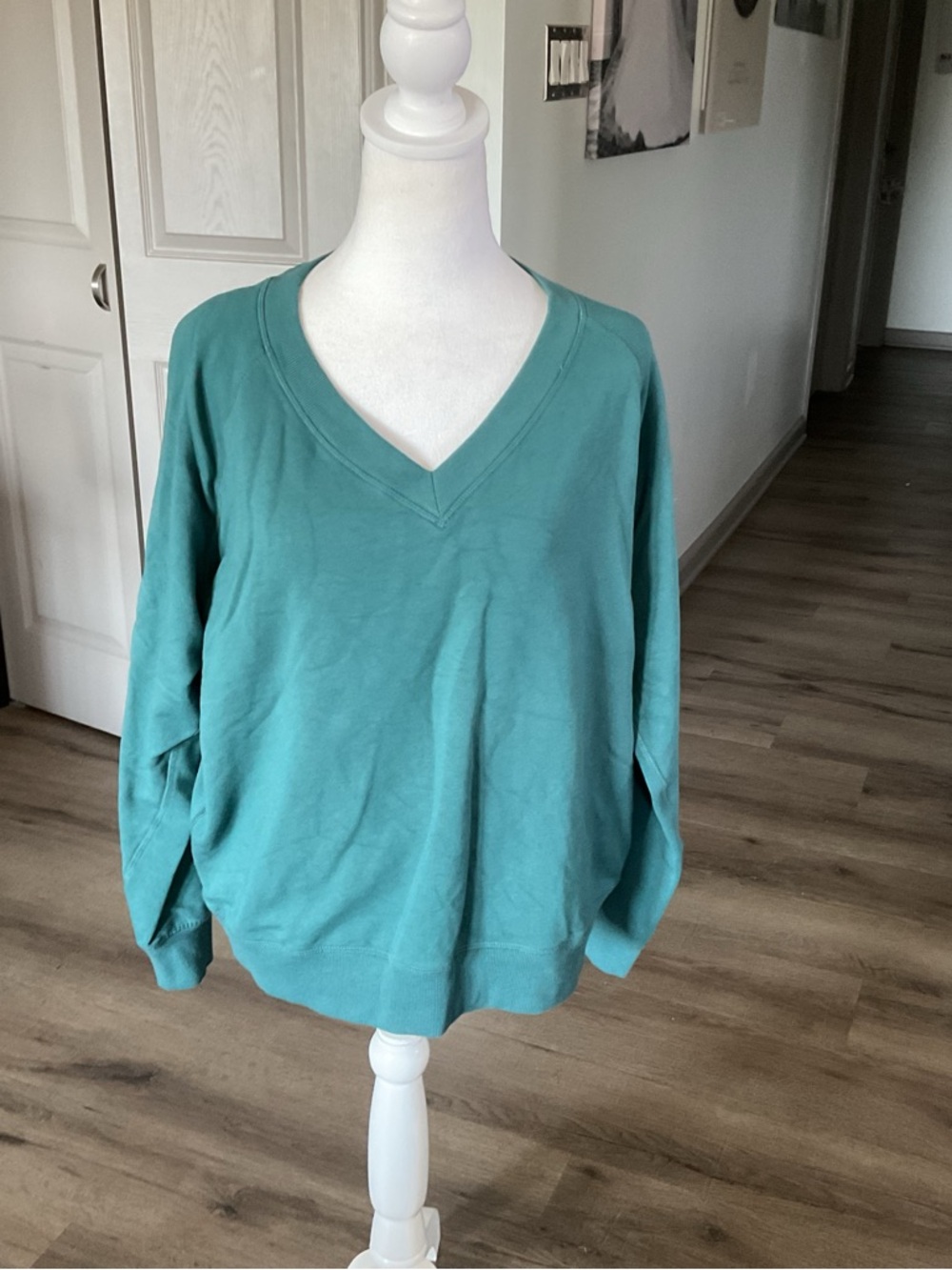 Buffalo David Bitton Teal V-Neck Sweat shirt